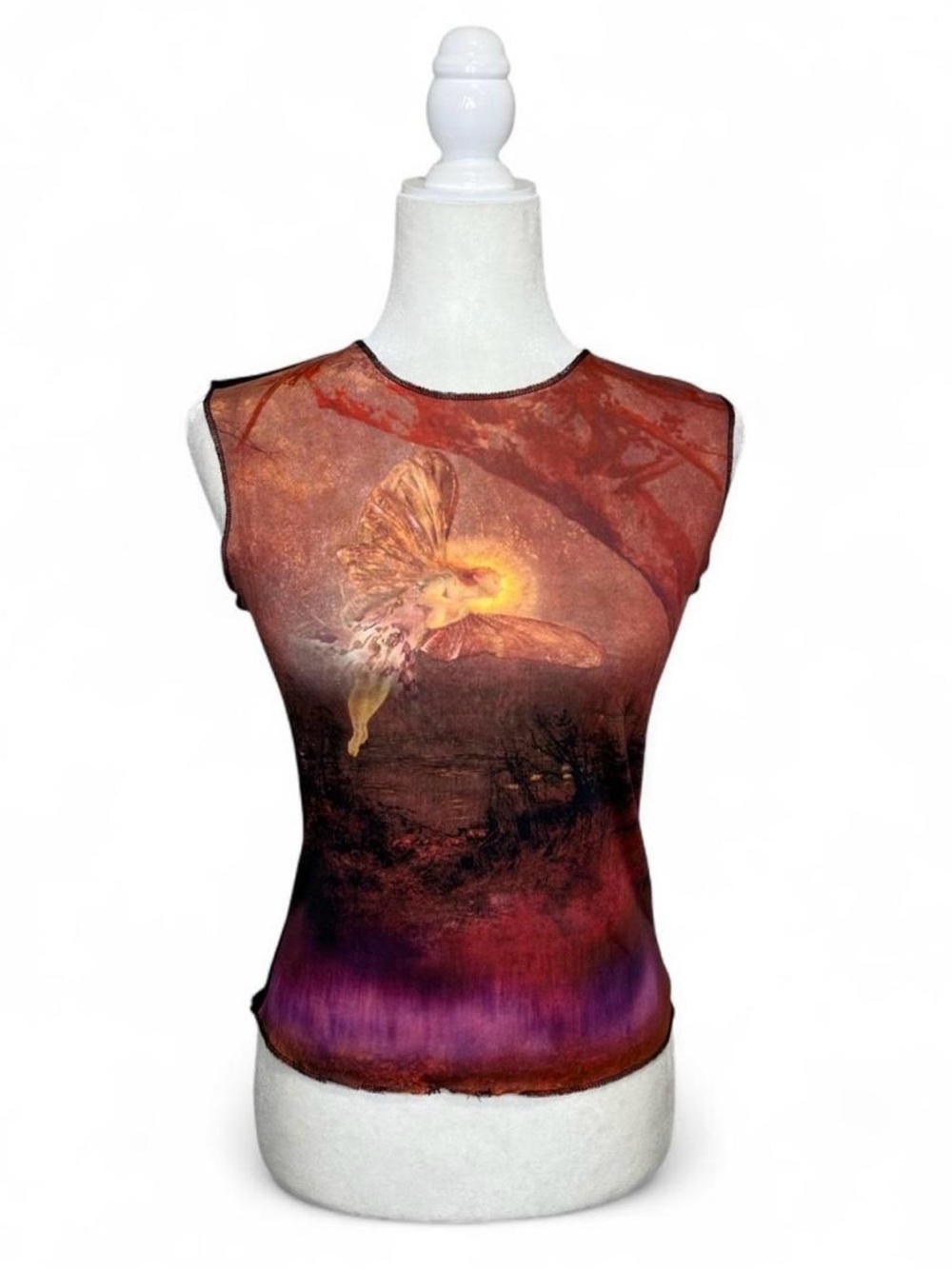 Vintage 90's Y2K Coolwear USA whimiscal graphic fairy tank top